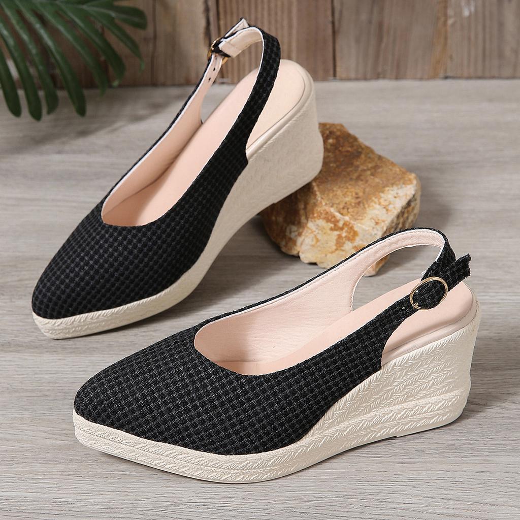 Fashion Large Size Comfort Shoes for Women Luxury Sandals Strappy Heels Espadrilles Platform Clogs Wedge Med Big Fashion Closed Lace Up