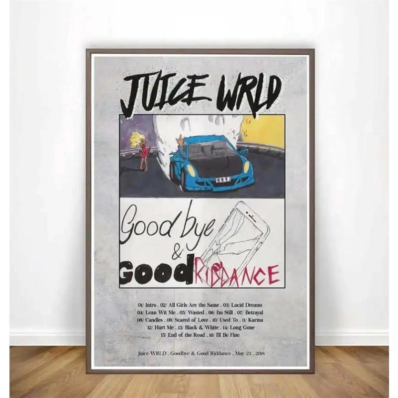 Aesthetic Hip Hop Legends Never Die Fighting Demons Rapper Music Album Juice Wrld Poster Canvas Print Wall Art Room Decor