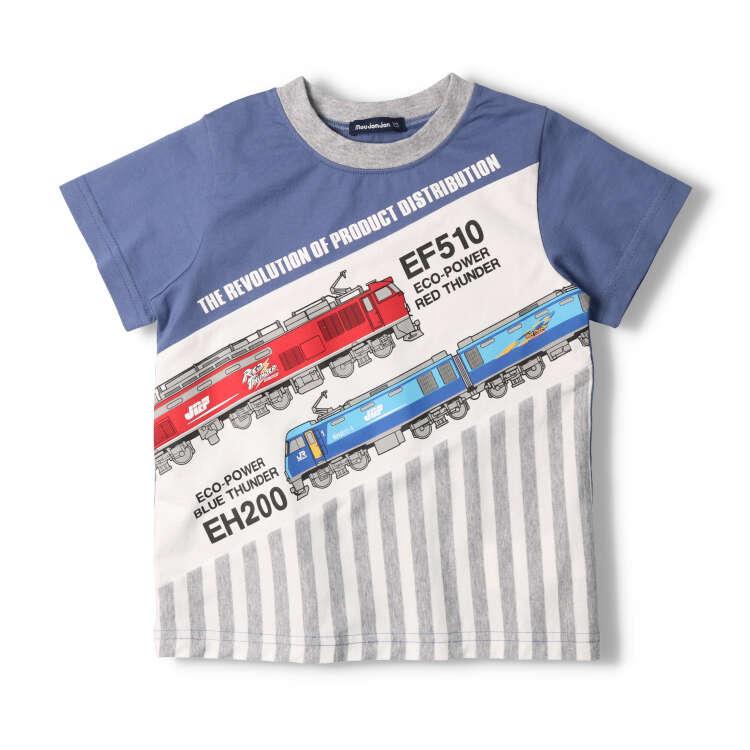 [Children's Clothing] Moujonjon (Moojeongjeong) JR Freight Train Striped Short Sleeve T-Shirt 90cm-130cm F30888