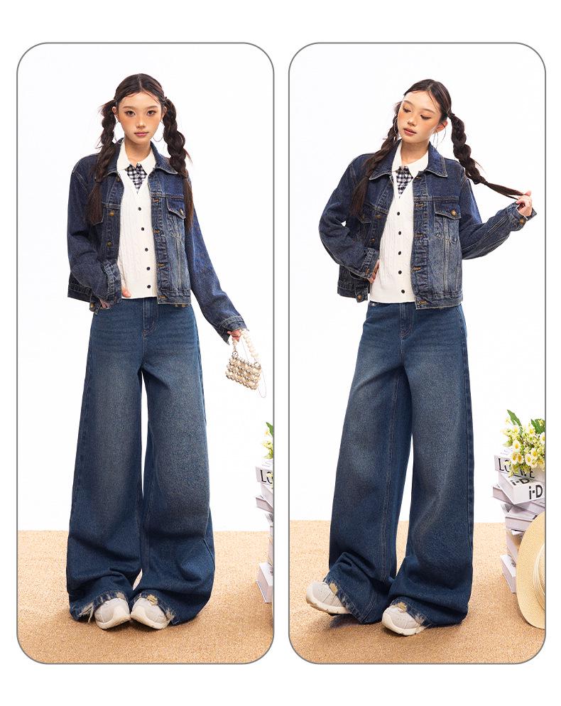 Vintage Washed Denim Jacket - Retro Loose Fit for Autumn/Winter