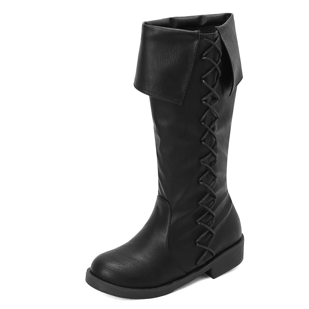 Fashion Women's Medieval Shoes Knee High Boots Platform Boots Retro Cowboy Boots Black Brown Cosplay Boots Gothic Punk Shoes Size 35-48