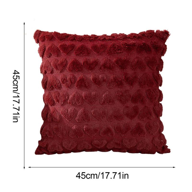 1PC Modern Solid Color Love Plush Throw Pillow Cover Wedding Valentine's Day Cushion Cover Home Bedroom Living Room Sofa Decor