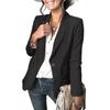 Women's Fashion Casual Solid Color Lapel Long Sleeve Slim Fit Button Small Jacket