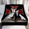Medieval Knights Templar Patterns Blanket Retro Style Flannel Blanket Cosy Lazy Couch Cover Blanket Super Soft Sheet Mattresses