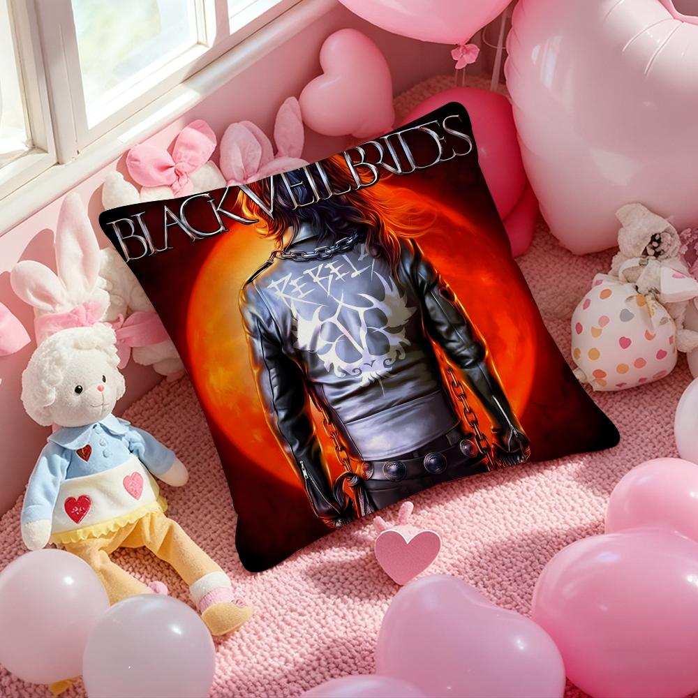 Black V-Veil B-Brides Band Cushion Cover Pattern Printed Pillowcase for Living Room Sofa Cushion Cover & Bedroom Decor