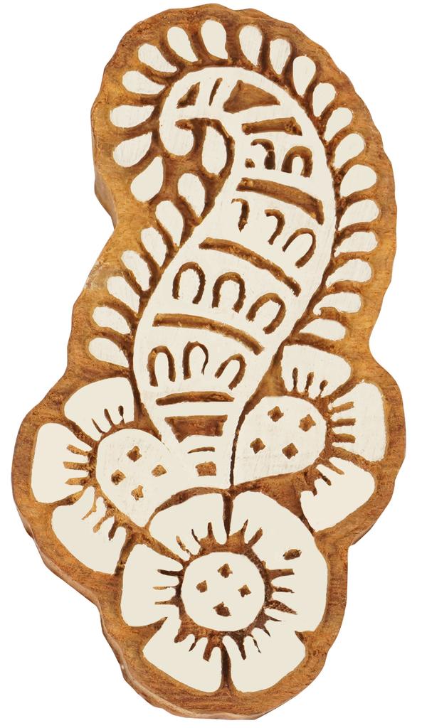 IBA Indianbeautifulart Textile Printing Block Foral Paisley Motif Hand Carved Wooden Stamp