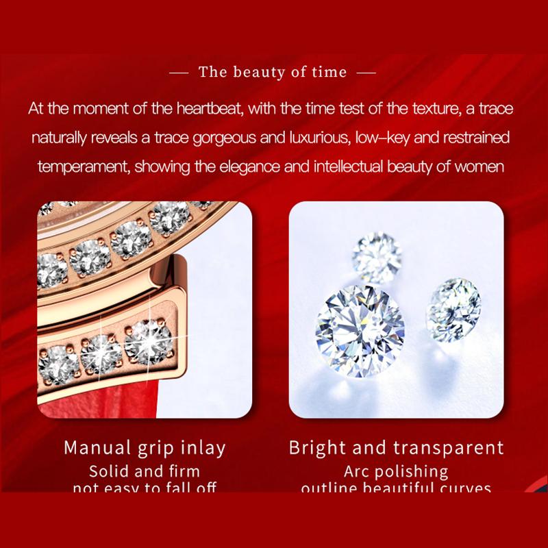 OUPINKE Nouvelle montre pour femme d'affaires et de loisirs mode pleine de flashs d'étoiles, étanche et calendrier montres haut de gamme