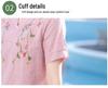 Elegant Embroidered Cotton Linen Tee for Mature Women