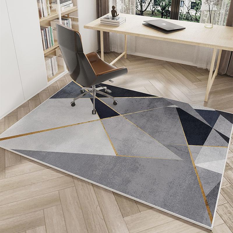 Modern Geometric Rug, Durable Non-Slip Living Room Mat, Dressing Room & Study Swivel Chair Floor Pad For Home Decor