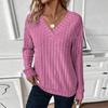 Women's Fashion Long Sleeve Ribbed Elegant Commuting And Casual Top