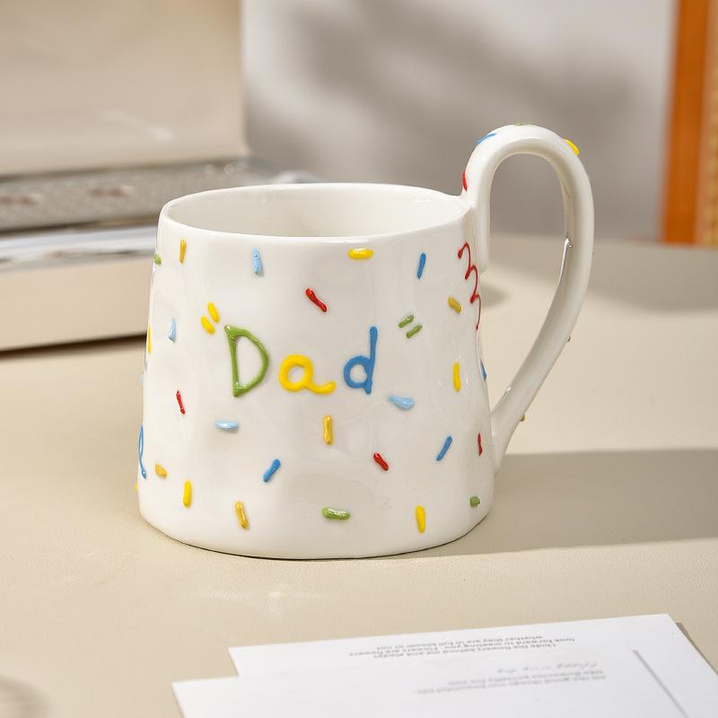 

Маленькая свежая сахарная игла чашка для завтрака керамическая кружка большой емкости женская домашняя подарок на день рождения для родителей чашка для молока 388ml