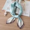 Korean Version of the New Sweet Scarf Versatile Printing Simulation Silk Scarf Retro Thousand Bird Grid Small Square Scarf 71 Professional Small Scarf