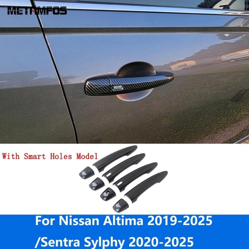 For Nissan Altima -2025/Sentra Sylphy -2025 Carbon Fiber Side Door Handle Cover Trim Protector Accessories Car Styling