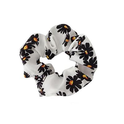 Attache Cheveux Fleurie Rétro Femmes Filles Corde Élastique pour Cheveux Chouchous Foulard Porte-Queue de Cheval Type de Couvre-Chef 5