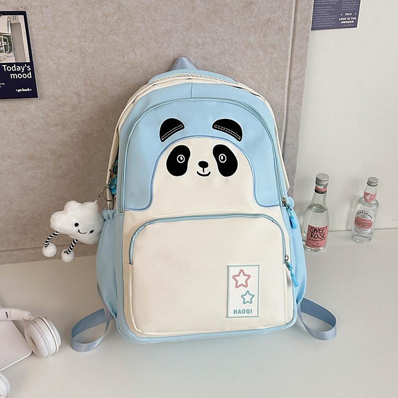 Cute Panda Soft Girl Student Backpack for Girls Junior High School High School Large Capacity High-value Student Schoolbag Travel Commuter Bag