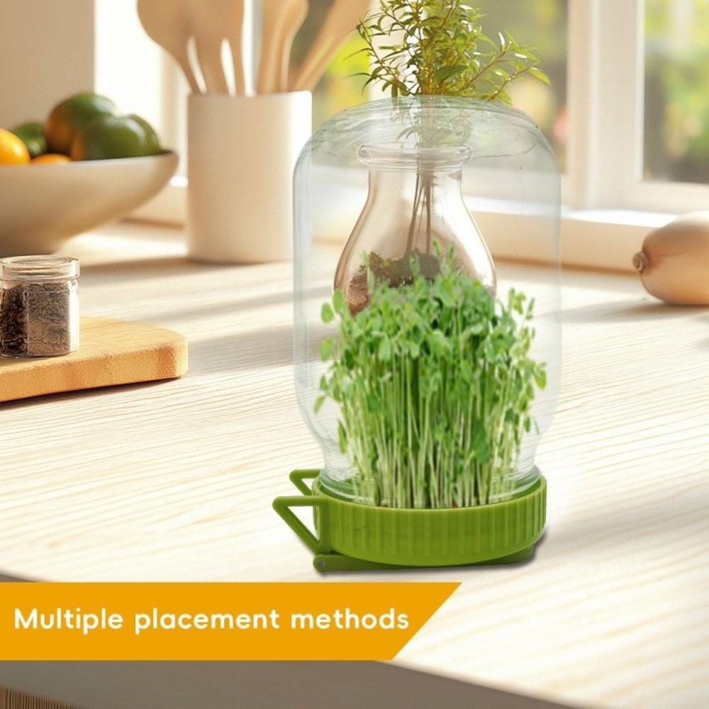Plastic Mason Sprouting Lid With Bracket Efficient Bean Sprouting Kit Draining Mesh Sprouting Tray Germination Jar Lid Office