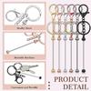 A95D-24Pcs Porte-clés Perles Vente en Gros Perles Porte-clés Vierge DIY Porte-clés Métal Perles Pour Artisanat de Porte-clés Perles Un Durable Facile À U