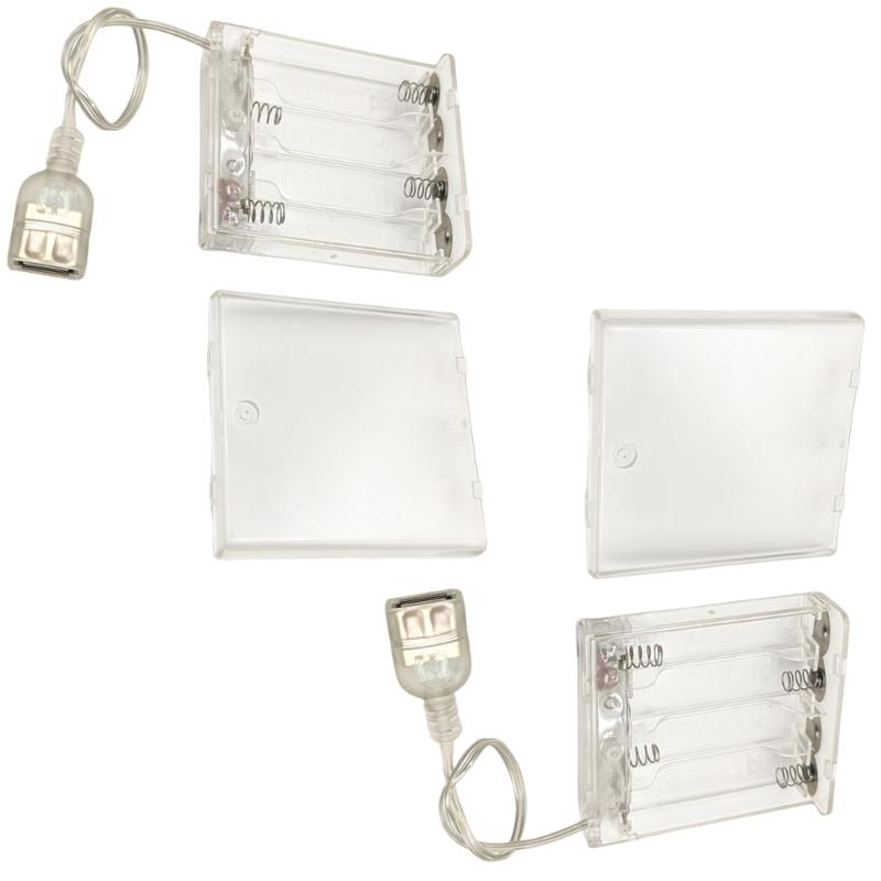 

Portable Power Supply Case For LED Strips 4 Slots Batteries Holder Box With Secure Cover And Easy Switchable 1