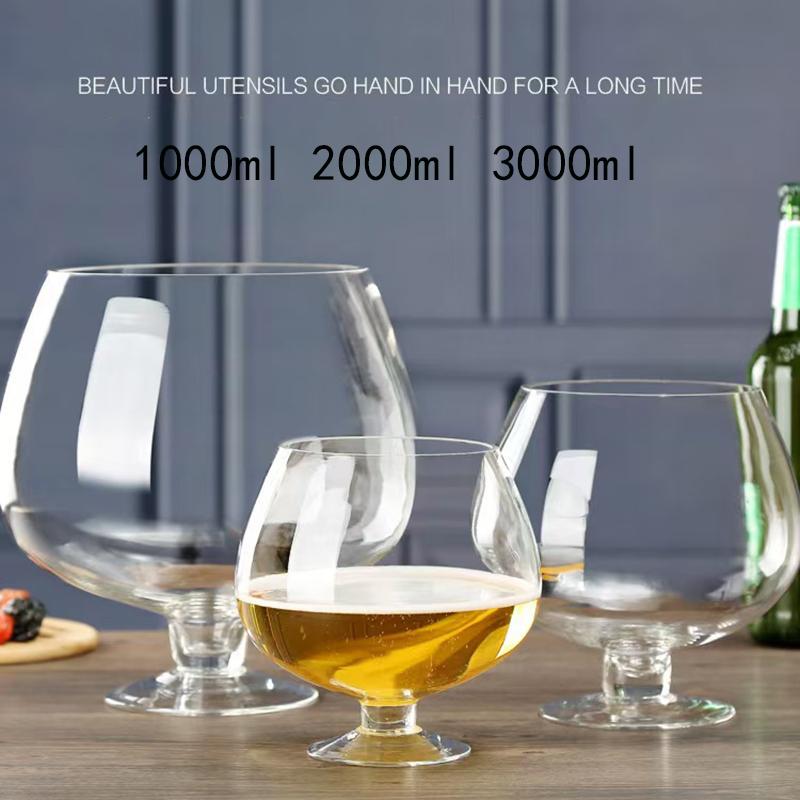 1000ML/2000ML/3000ML Extra Large Wine Glass Giant 1pc Large Capacity Beer Cup Red Wine Glass Goblet Hero Cup Wine Glass 1000ML