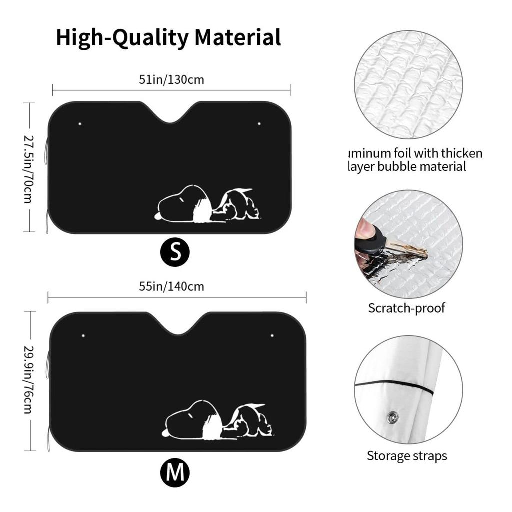 Snoopy Windshield UV Car Light Heat Car Privacy Interior Easy Size M Sunshade, Vehicle-Specific Protection, Sunshade, Blocking, Blocking, Camping,