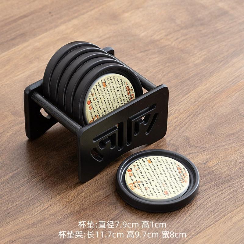 Chinesische Bakelit Wasseraufnahme Teeuntersetzer Hitzebeständige Matten und Rutschfeste Aufbewahrung Kung Fu Teetassenhalter Zubehör