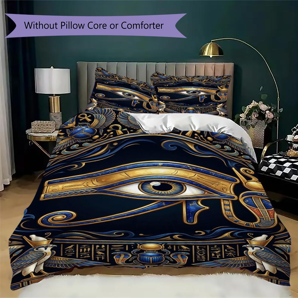 The Eye of Horus Pattern Bedding Uilt Set Uilt Cover Pillowcase Home Decoration Birthday Gift (1 * Duvet Cover + 2 * Pillowcase Without Core)109