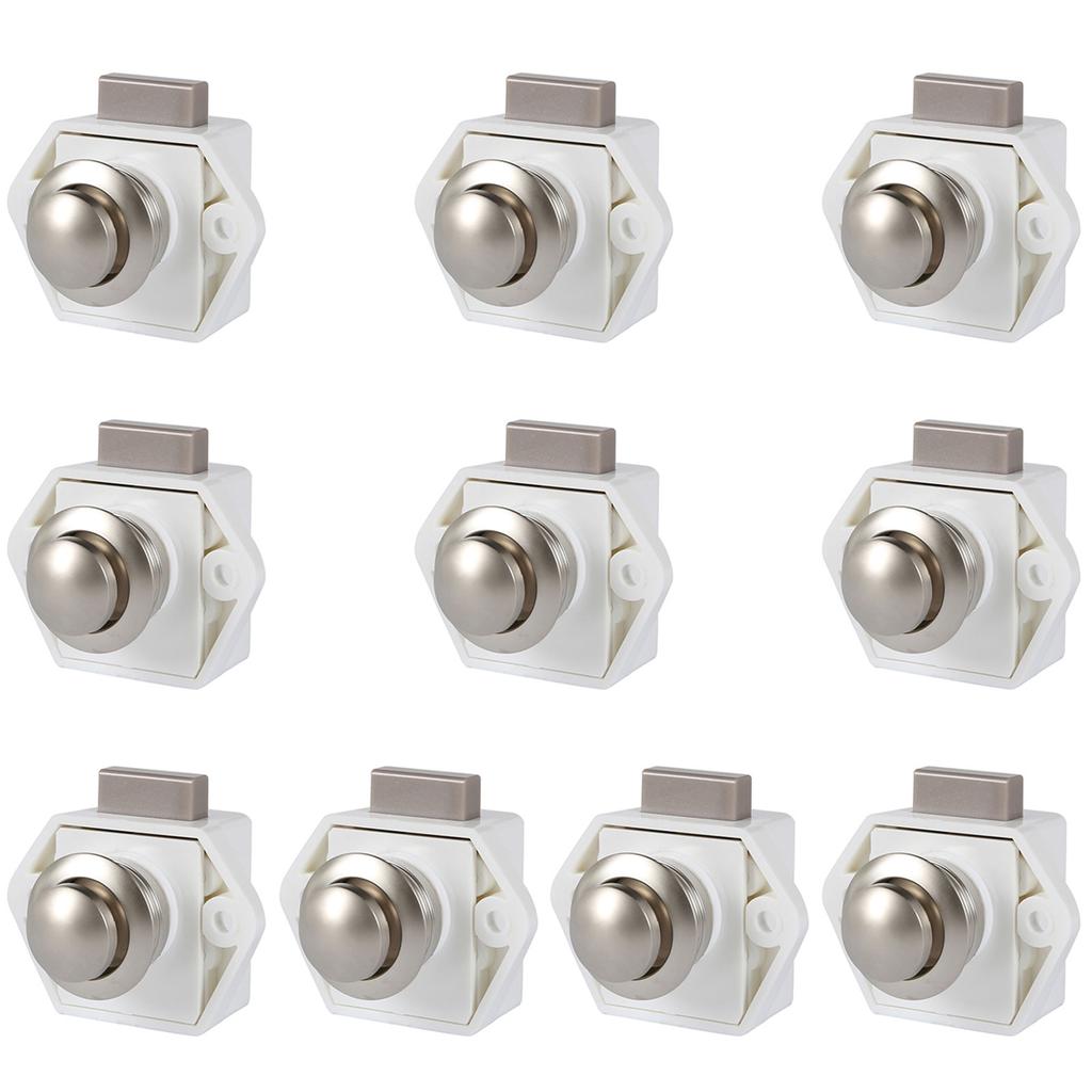 10/20 Pezzi Serratura a Pulsante per Camper Auto Diametro 20mm Serrature a Scatto per Mobili Caravan Motorhome Armadietti Cassetti