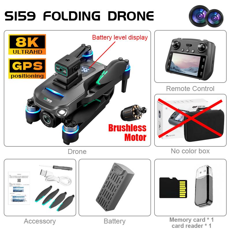 New S159 Drone Professional 8k HD Camera Four-Axis with Screen Remote Control 5G WIFI GPS FPV Aerial Photography Drones RC 5000M