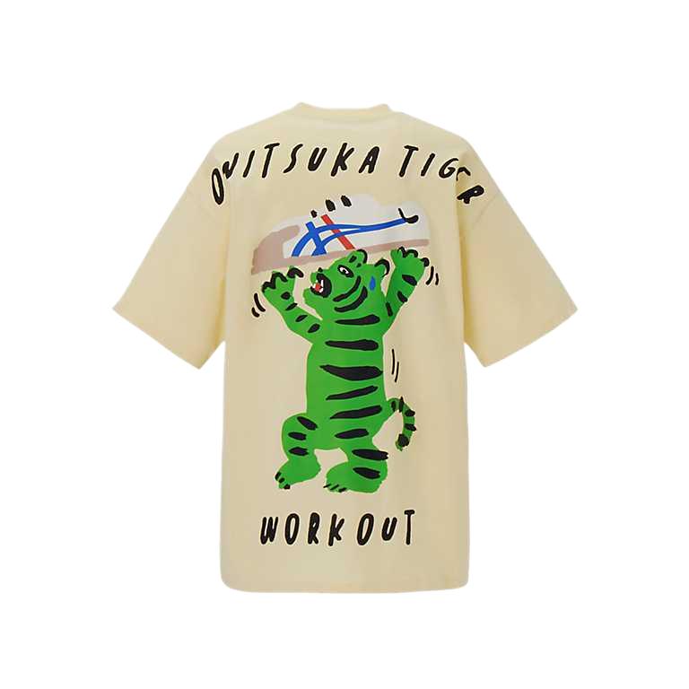ONITSUKA TIGER Baumwoll Kurzarm Rundhals T-Shirt Unisex Oberteile 2183B623-750