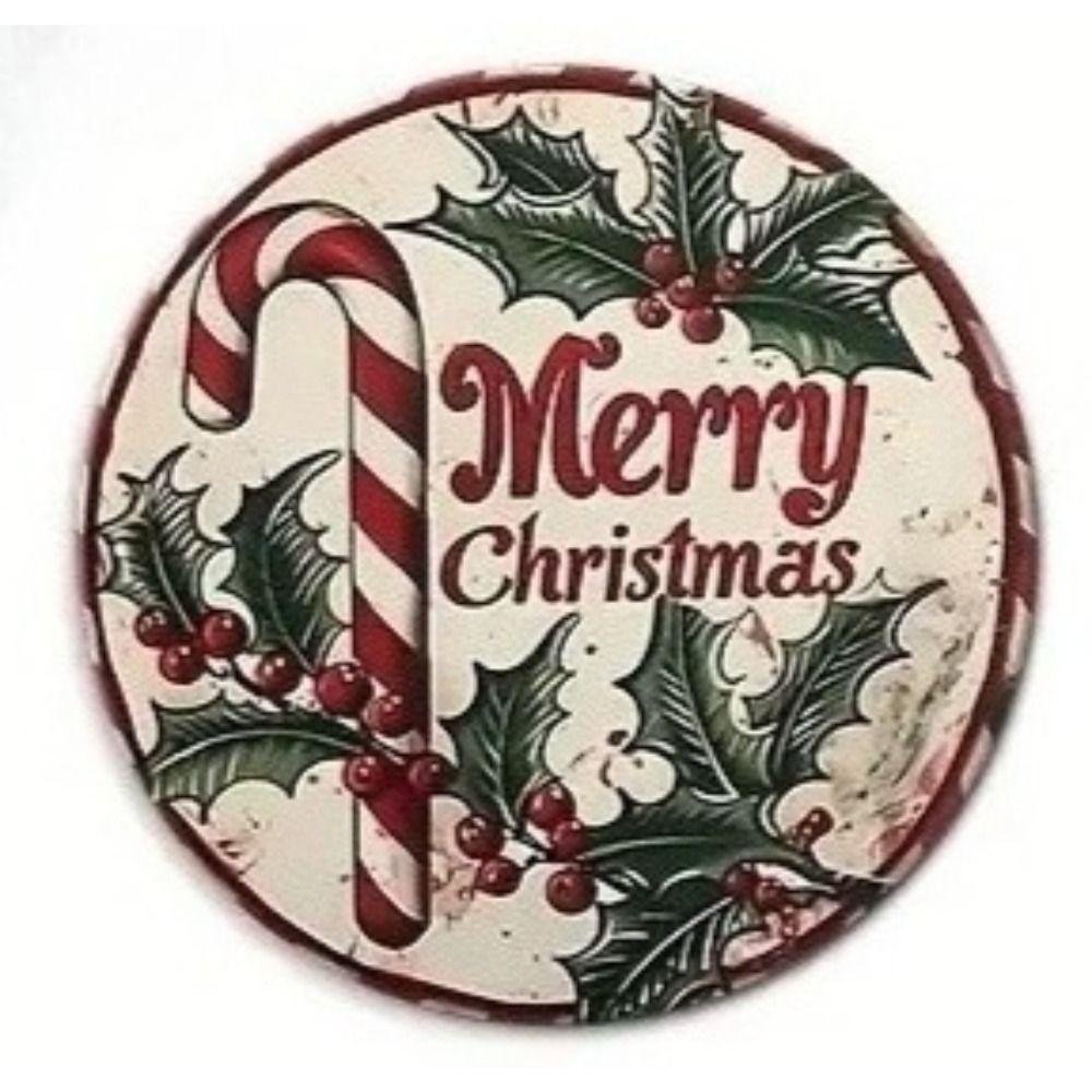 Vintage Metal Sign Blue Deer Merry Christmas Retro Tin Plate Wall Decor Home Holiday Gift 20 Cm