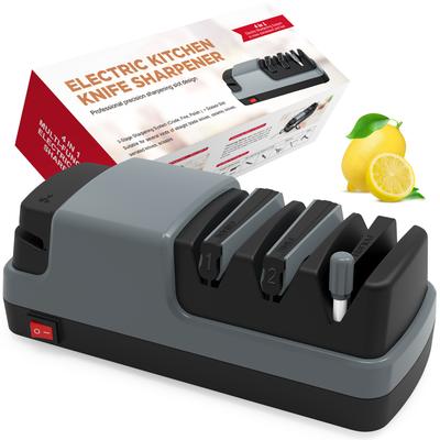 4 In 1 Electric Knife Sharpeners for Straight Blade Knives Serrated Knives Ceramic Knives and Scissors
