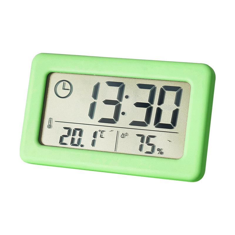 Mini Digital Clock Electronics Temperature and Humidity Portable Desktop Clock Thermometer Hygrometer 12/24H Battery Powered