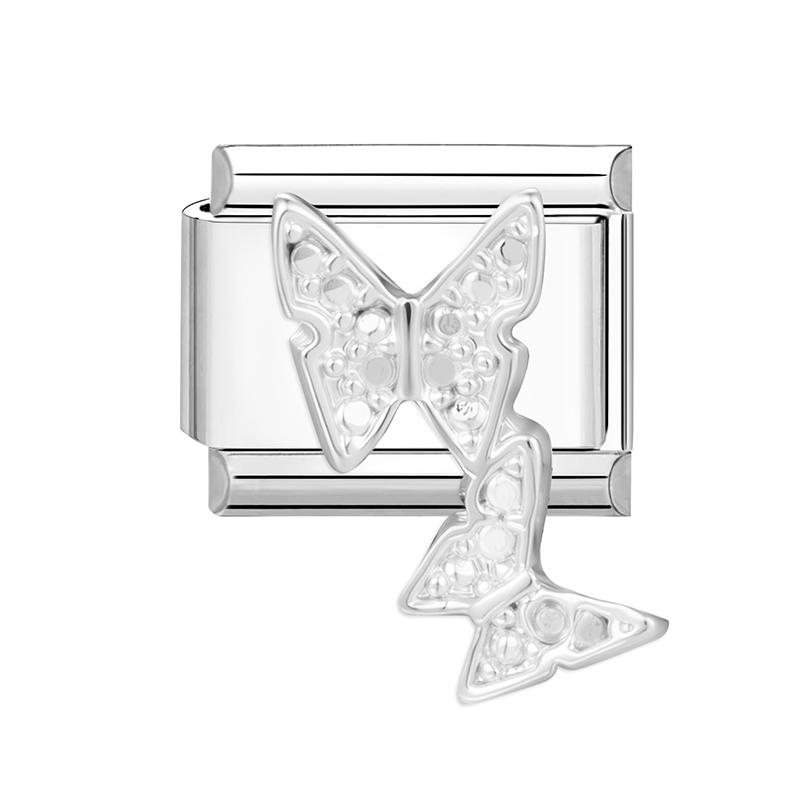 Y2K Heart Bow Knot Star Moon Butterfly Zircon Daisy Cross Italian Charm Links Fit 9mm Stainless Steel Bracelet DIY Making Gifts