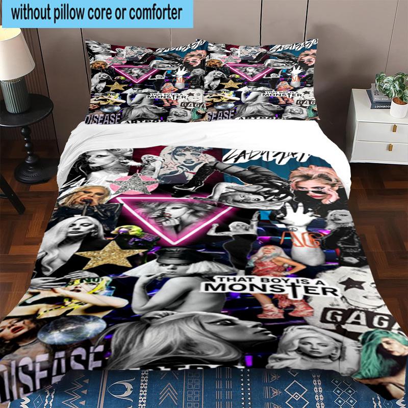 3PCS pop Lady music 3pcs Bedding,Including 3PCS Duvet Cover And 2pcs Pillowcases Perfect for Christmas,Ideal for Bedroom, Dormitory