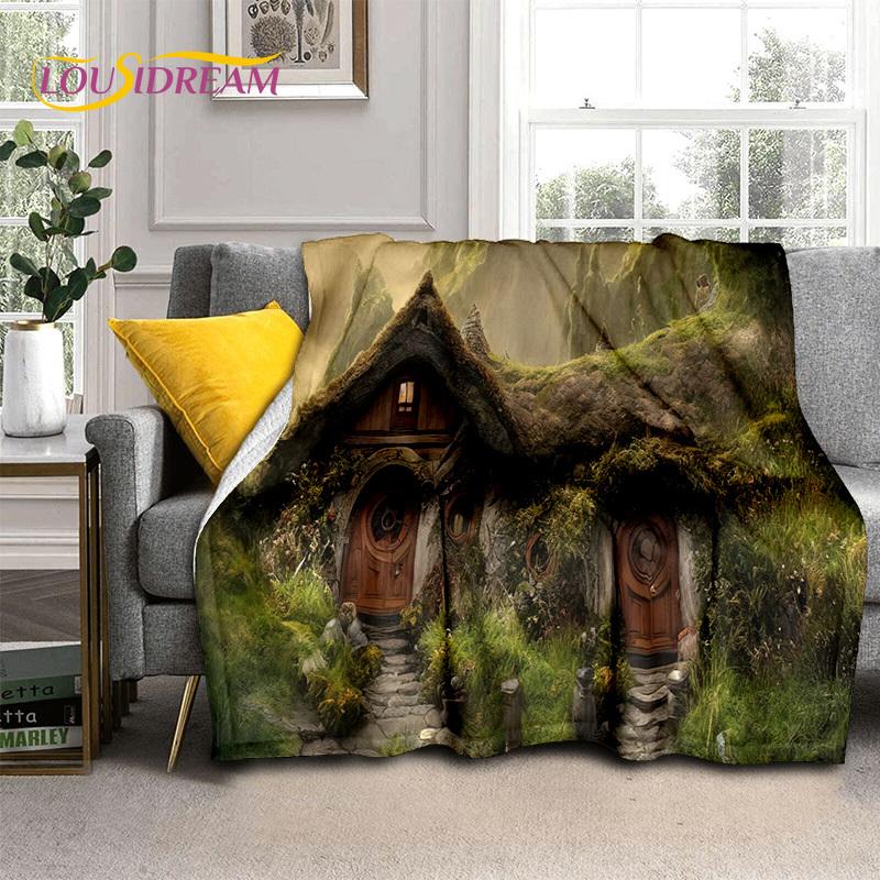 

L-Lord of The Rings H-Hobbit Movie Soft Blankets,Keep Warm Throw Blanket Comfortable Blanket for Picnic Beds Sofa Home Bedroom 75x90cm( 29x35in )