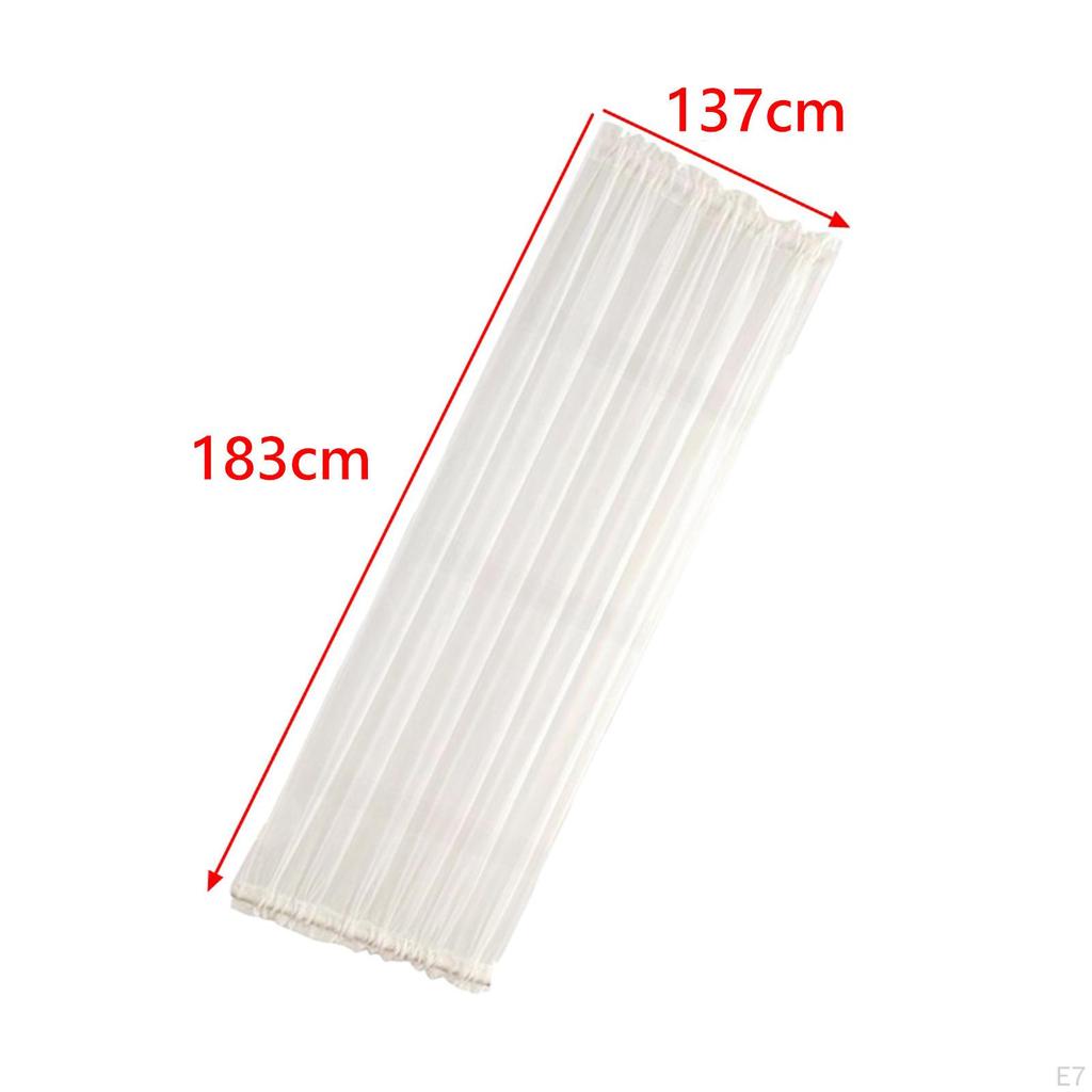 Elegant White Door Drapery Set with Rod Pockets for Home