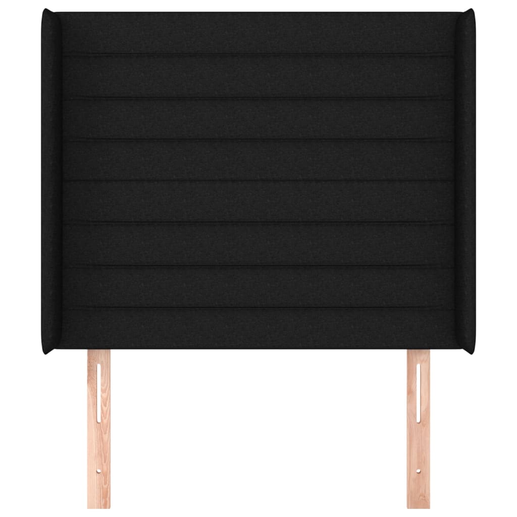 Vidaxl Wingback Headboard, Black, 93X16X118/128 Cm, Fabric