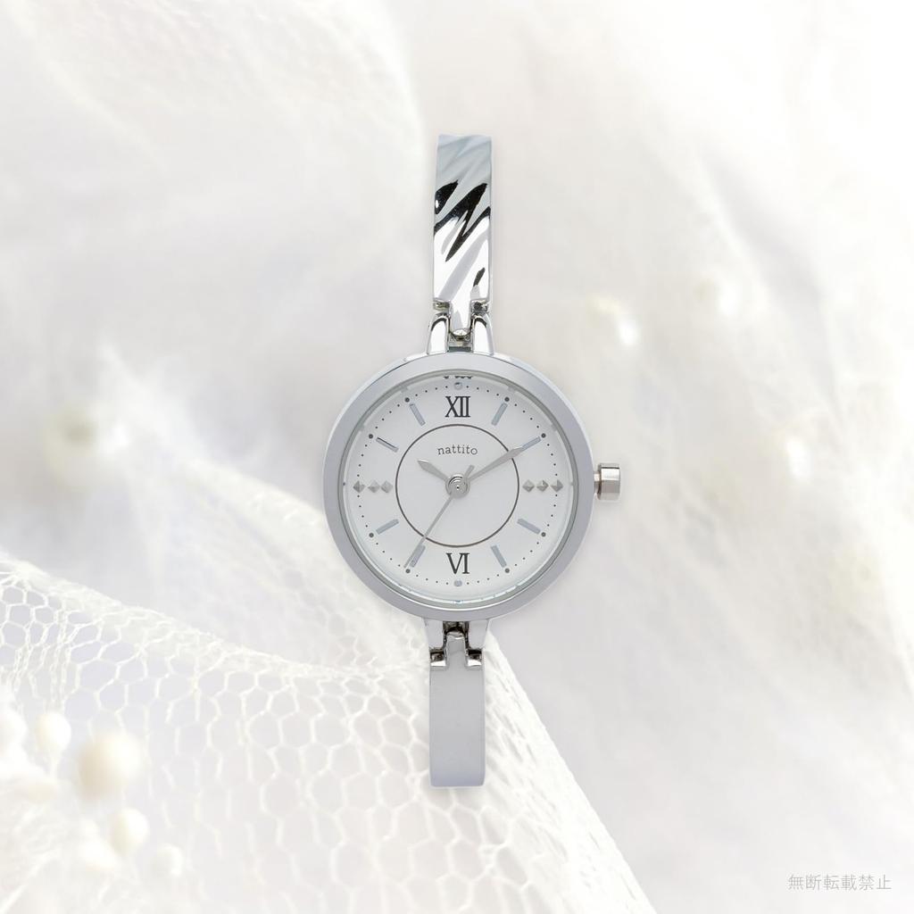 Fieldwork Analog Watch with Metal Band and Lightweight and Women's Bracelet, Compact, Natalia, Silver, JN041-1