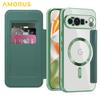 For Google Pixel 10 Pro XL Case Compatible with MagSafe RFID Blocking Card Holder Leather Phone Cover