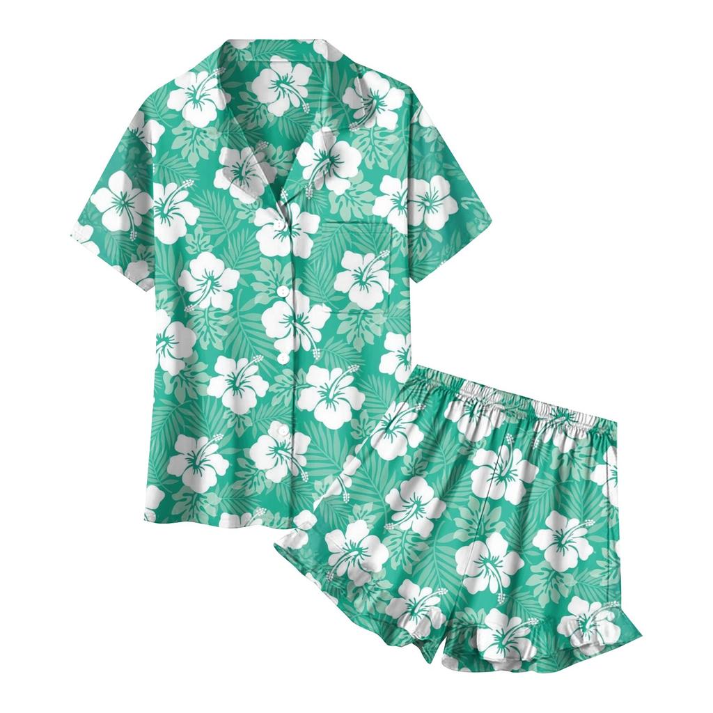 Dětské Domácí Oblečení Pyžamový Set Top s Krátkým Rukávem Šortky Dvoudílný Set Svrchní Oblečení Hrací Kardigan Oblečení