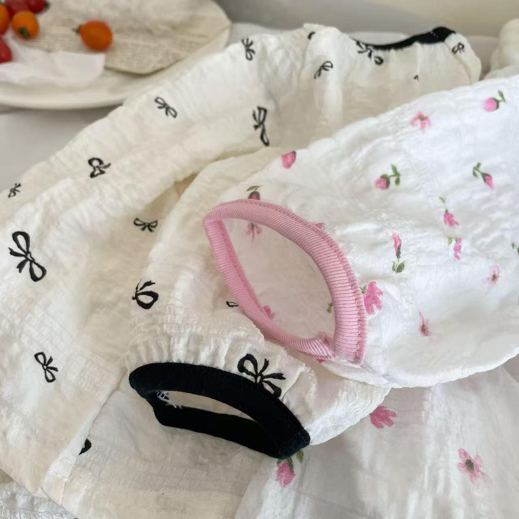 Summer Thin Children's Pajama Set - Cute Princess Style Homewear for Baby Girls, Short Sleeve & Shorts