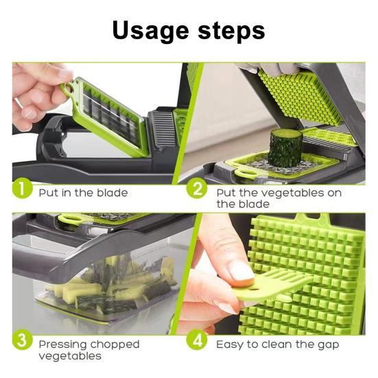 Vegetable Chopper Stainless Steel Mandoline Slicer for Julienne Dicing Multifunctional Meal Preparation Tool