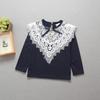 Girls' Spring & Autumn Korean Style Lace Beaded T-Shirt Top