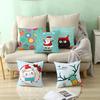 Polyester Fiber Green Series Christmas 2024 Pillow Cover Sofa Cushion Home Decorative Pillows Cover