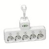5 Outlet Wall Sockets with 2 USB And 2 Type C Ports Rotating 180 Degrees For Multiple Device Charging