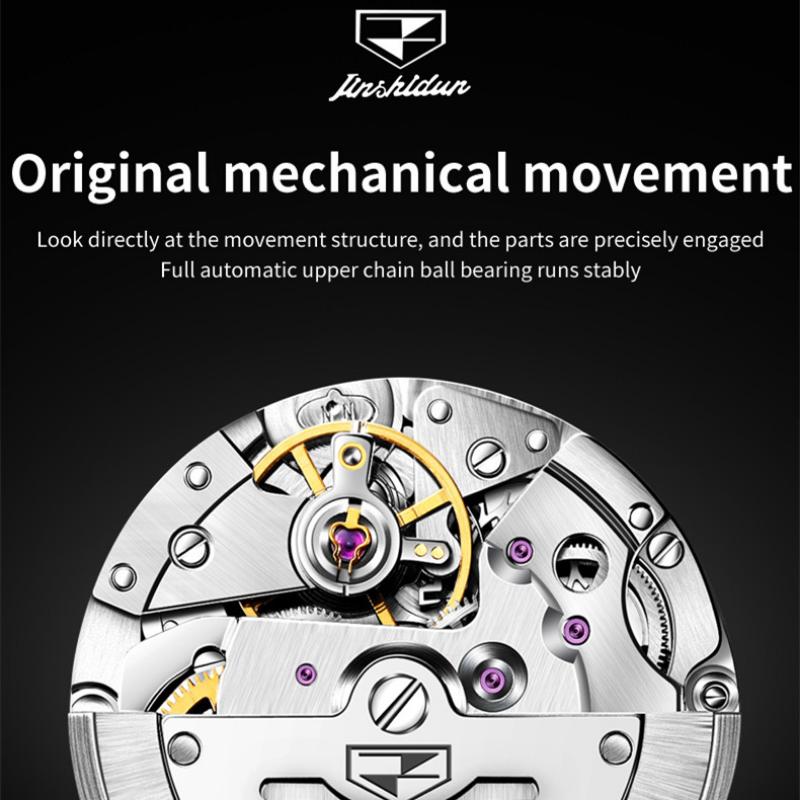JINSHIDUN New Business and Leisure Men's Watch Business Simple Waterproof Luminous Automatic Mechanical High-end Men's Watch