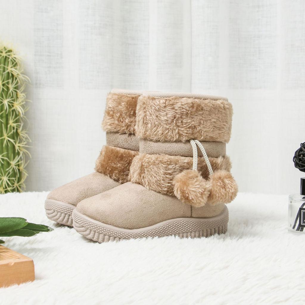 Girls Snow Boots Winter Comfortable Thick Warm Kids Boots Lobbing Ball Thick Children Autumn Cute Boys Boots Princess Shoes