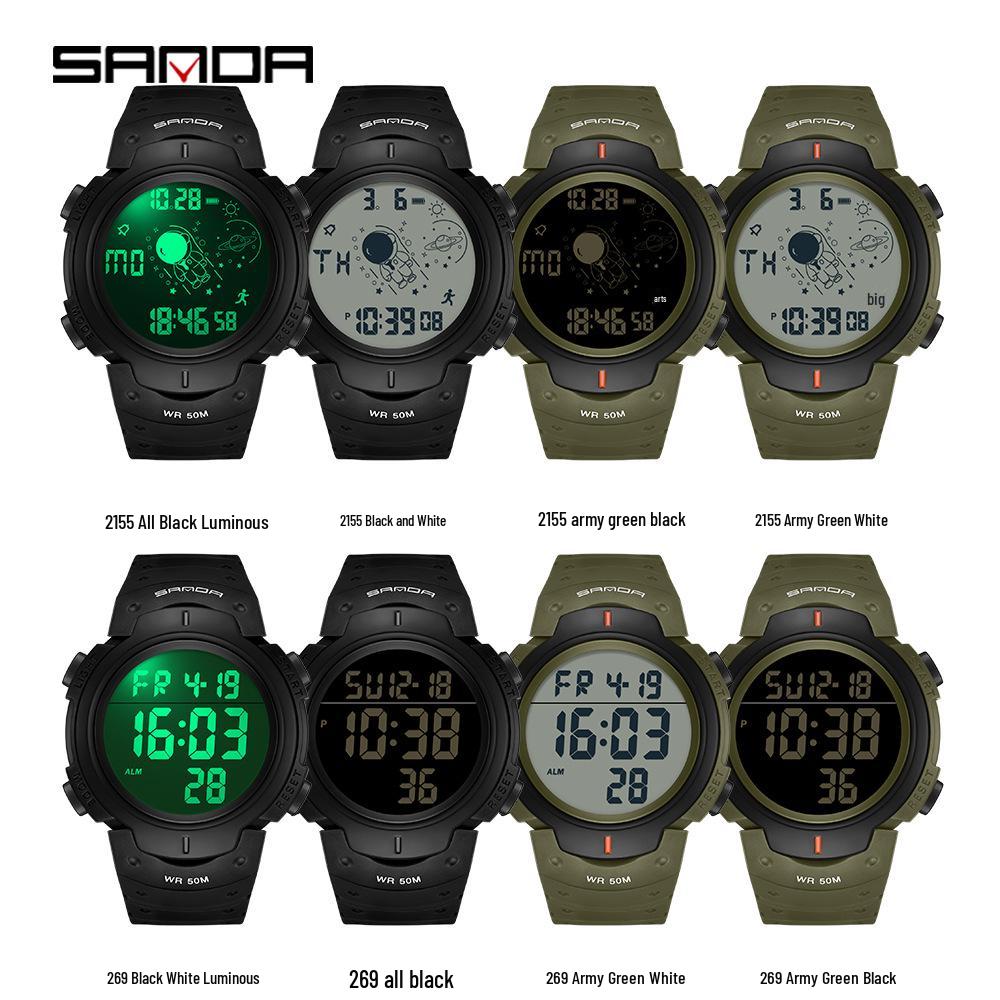 Sanda Astronaut Series Luminous Waterproof Multifunctional Sports Watch for Students