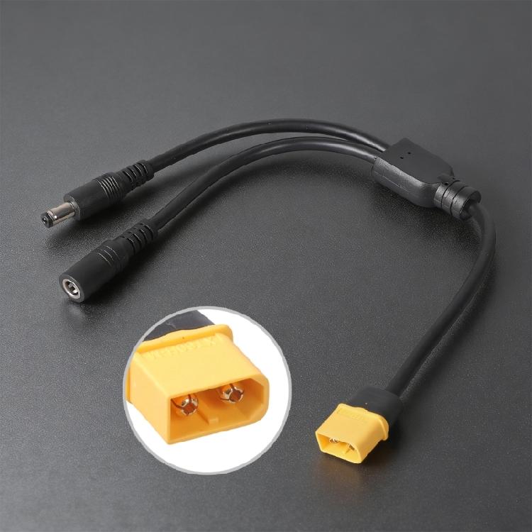 Flexible XT60 To 5.5x2.1mm DC5521 Power Splitter Cable For FPV Video Goggles And Remote Applications