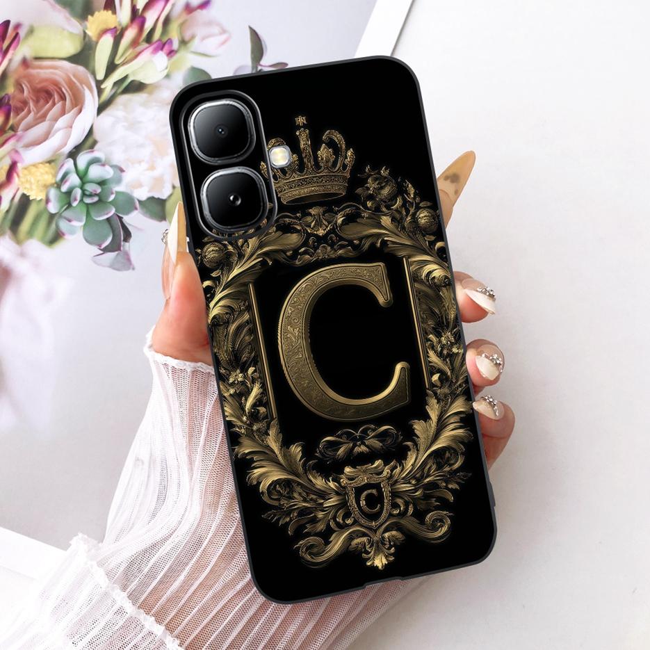 For Infinix Smart 20 Case X6840 X6840B Cute Crown Letters Cover Soft Silicone Case For Infinix Smart 20 Smart20 Back Cover Coque